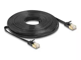 Tinklo kabelis DeLOCK RJ45 Cat.6A U/FTP plokščias 10m juodas