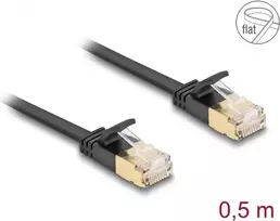 Tinklo kabelis DeLOCK RJ45 Cat.6A kištukas–kištukas U/FTP 0,5 m juodas