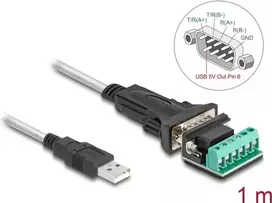 DeLOCK adapteris USB 2.0 Type-A į RS-422/485 su 1 m kabeliu