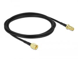 Koaksialinis kabelis DeLOCK 90445 LMR100 2m RP-SMA juodas