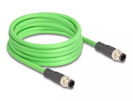 Tinklo kabelis DeLOCK M12 D-koduotas 4 kontaktų vyras-vyras PUR (TPU) 5 m