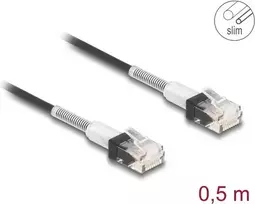Tinklo kabelis DeLOCK RJ45 0,5 m Cat.6A UTP juodas