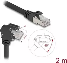 DeLOCK tinklo kabelis juodas 2 m Cat6 S/FTP RJ-45