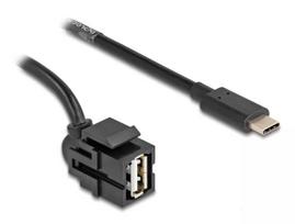 DeLOCK Keystone modulis USB 2.0 A lizdas į USB Type-C kištuką 250° 1,5 m