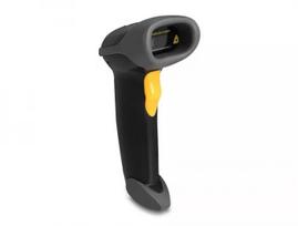DeLOCK USB brūkšninių kodų skaitytuvas 1D lazerinis juodas rankinis laidinis 2 m kabelis