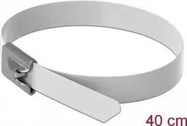 Kabelio raištis DeLOCK 18823 Plieninis Baltas 400mm 10 vnt.