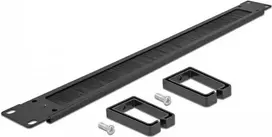 DeLOCK Cable Management Brush Strip with 2 hooks - Kabelführungspanel mit Bürste - Schwarz - 1U - 48,3 cm (19) (66486)