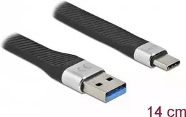 DeLOCK USB 3.2 Gen 1 plokščias juostinis kabelis Type-A → Type-C 14 cm