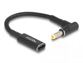 DeLOCK adapterio laidas USB Type-C moteriškas į HP 4,8 x 1,7 mm vyriškas 90° 15 cm
