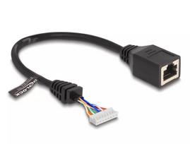 DeLOCK 88006 tinklo kabelis RJ45 lizdas į moterišką smeigtukų antraštę Cat5e 0,23 m juodas