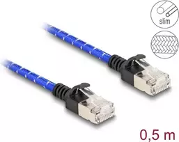 DeLOCK RJ45 Cat.6A tinklo kabelis 0,5 m mėlynas