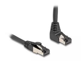 Tinklo laidas DeLOCK RJ45 Cat.8.1 90° žemyn kampu / tiesus 1 m juodas