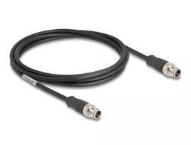 Tinklo kabelis DeLOCK M12 X-koduotas 8 kontaktų vyras-vyras Cat5e 2 m juodas