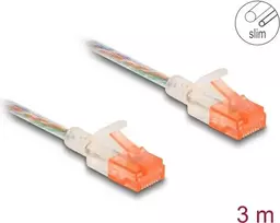 Tinklo kabelis DeLOCK RJ45 Cat.6A U/UTP Slim 3m Skaidrus