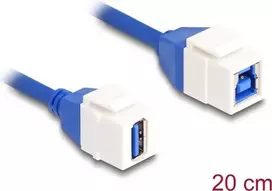 DeLOCK Keystone modulio laidas USB 5Gbps Type-A moteriškas į Type-B moteriškas 20 cm mėlynas