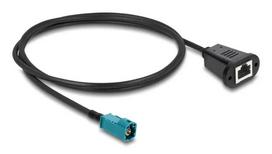 Koaksialinis kabelis DELOCK 90699 su HSD Z į RJ-45 jungtimis, 1 m, juodas/mėlynas