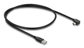 USB 2.0 laidas DELOCK Type-A (vyr.) į Mini-USB B (vyr.) stačiu kampu, 1 m, juodas