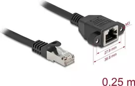 DeLOCK 90773 tinklo kabelis juodas 0,25 m Cat6a S/FTP RJ-45