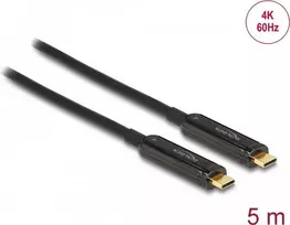 USB-C laidas DELOCK 84090 — 5 m, USB-C į USB-C, iki 21600Mbit/s, auksuoti kontaktai, juodas