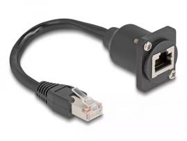 DeLOCK D-Type RJ45 kabelis kištukas į lizdą Cat.5e juodas 20 cm