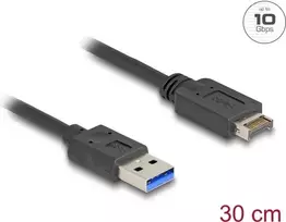 DeLOCK USB 3.2 Gen 2 laidas 10Gbps, Type-E Key A 20 kontaktų (vidinis) → Type-A (išorinis), 30 cm
