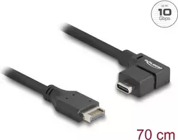 DeLOCK USB 10Gbps laidas, USB Type-E Key A 20 kontaktų kištukas į USB Type-C lizdą, 70 cm, lenktas