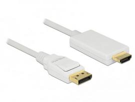 Vaizdo kabelio adapteris DeLOCK 83819 3m DisplayPort HDMI Baltas