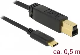 USB laidas DeLOCK 83674 USB 3.2 Gen 2 0,5 m USB C USB B juodas