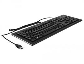 Klaviatūra DeLOCK 12672 Office USB QWERTZ vokiška juoda