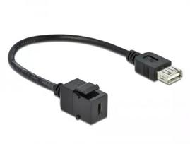 Keystone modulis DeLOCK 86384 plokščias juodas USB C