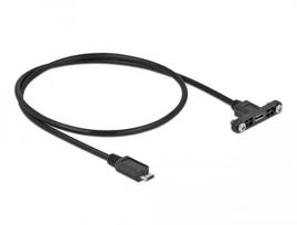 DeLOCK USB 2.0 Micro-B moteriškas skydinis kištukas į Micro-B vyrišką 0,5 m
