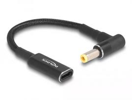 DeLOCK adapteris USB Type-C lizdas į 5,5 x 2,5 mm kištuką 90° kampu 15 cm