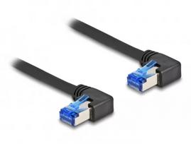 DeLOCK RJ45 tinklo kabelis Cat.6A S/FTP stačiu kampu 3 m juodas