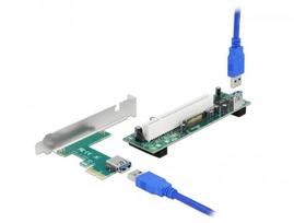 DeLOCK Riser Card PCI Express x1 į PCI 32 bitų lizdą 60 cm kabelis