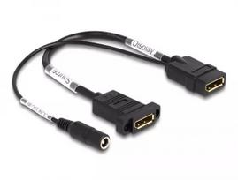 DeLOCK DisplayPort kabelis 4K 60 Hz su DC maitinimo įvadu 0,30 m skydinis montavimas