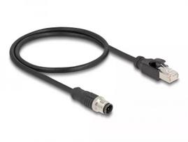 DeLOCK M12 adapterinis kabelis D-koduotas 4 kontaktų kištukas į RJ45 kištuką 50 cm