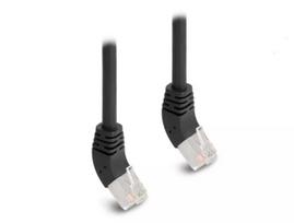 DeLOCK RJ45 tinklo kabelis Cat.6A S/FTP 45° kampu į viršų 5 m juodas