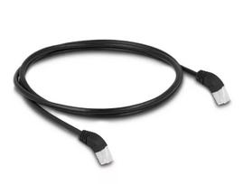 DeLOCK RJ45 tinklo kabelis Cat.6A S/FTP 45° kampu į viršų 1 m juodas