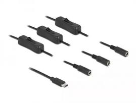 USB Type-C (vyriškas) į 3 x DC 5,5 x 2,1 mm (moteriškas) laidas DeLOCK 86801