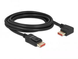 DisplayPort kabelis DeLOCK 8K 60 Hz 3 m tiesus kištukas į 90° kampu