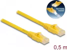 DeLOCK RJ45 kabelis Cat.6A U/UTP 0,5 m geltonas - greitas kabelių sekimas