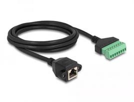 DeLOCK RJ45 kabelis Cat.6 moteriškas į gnybtų bloką adapteris 2 m