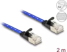 DeLOCK RJ45 plokščias tinklo kabelis Cat.6A 2m mėlynas