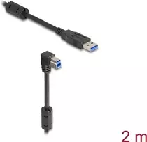 DeLOCK USB kabelis Type-A kištukas į Type-B kištuką 90° žemyn 2 m