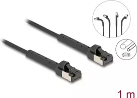 Tinklo kabelis DeLOCK RJ45 Slim Cat.6A U/FTP 1m Juodas
