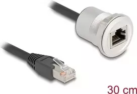 DeLOCK 88187 tinklo kabelis 0,3 m Cat5e S/UTP RJ-45 juodas sidabrinis
