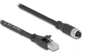 Tinklo kabelis DeLOCK 80595 M12 į RJ-45 Cat5e 10 m Juodas
