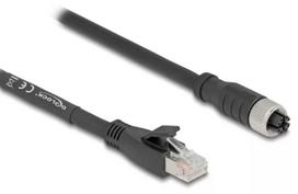 DeLOCK 80590 pramoninis tinklo kabelis M12 – RJ-45 Cat5e 2 m juodas