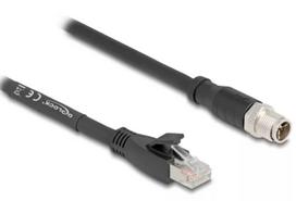 Tinklo kabelis DeLOCK 80579 M12 – RJ-45 Cat5e 2 m Juodas