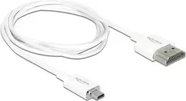 HDMI kabelis DeLOCK 85149 1 m HDMI A tipas į D tipą baltas
